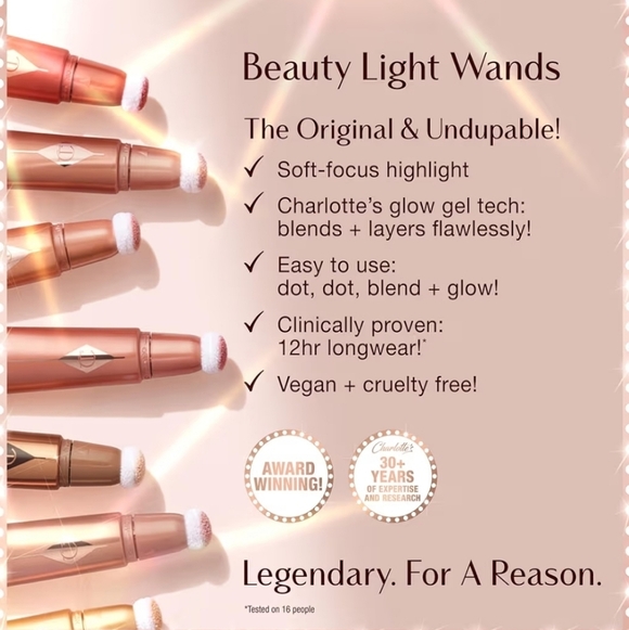 Charlotte Tilbury Beauty Light Wand Easy Highlighter: Pillow Talk, NIB - Picture 8 of 10
